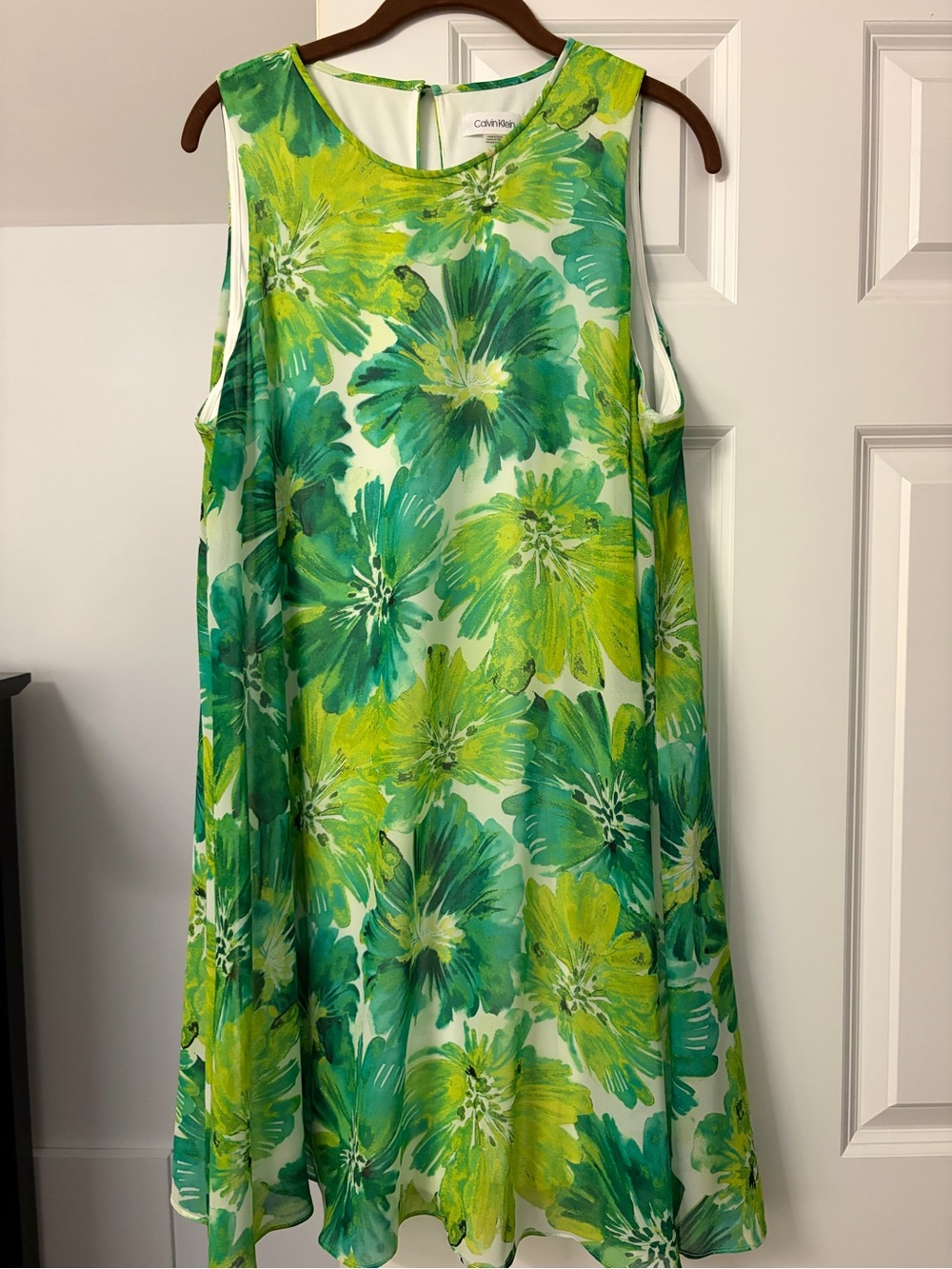 Calvin Klein Green & Lime Floral Midi Dress